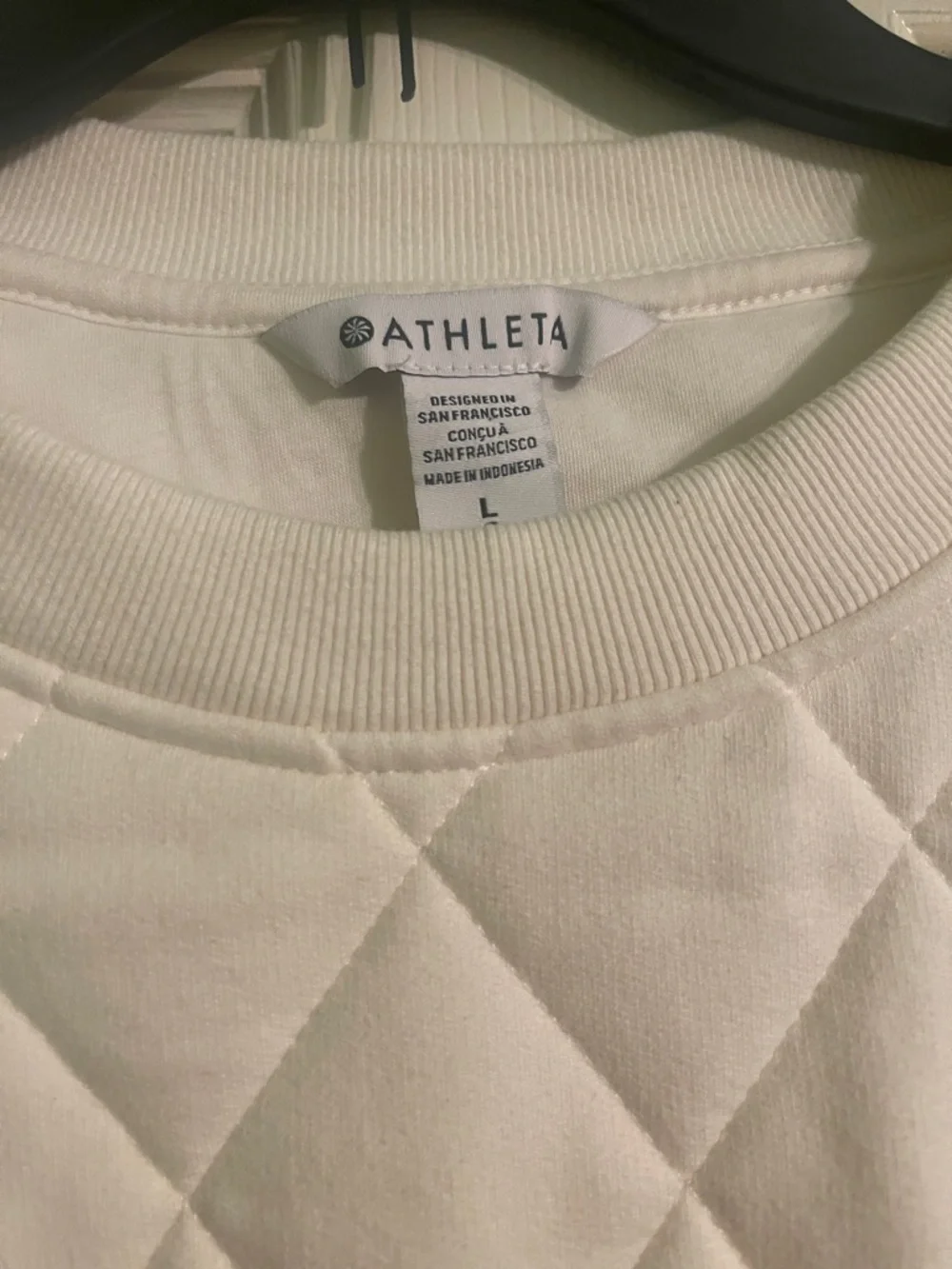 Athleta Quilted Crewneck Sweatshirt in White - Picture 6 of 9